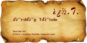 Ördög Tünde névjegykártya